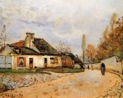 阿尔弗莱德 西斯莱 : Neighborhood Street in Louveciennes